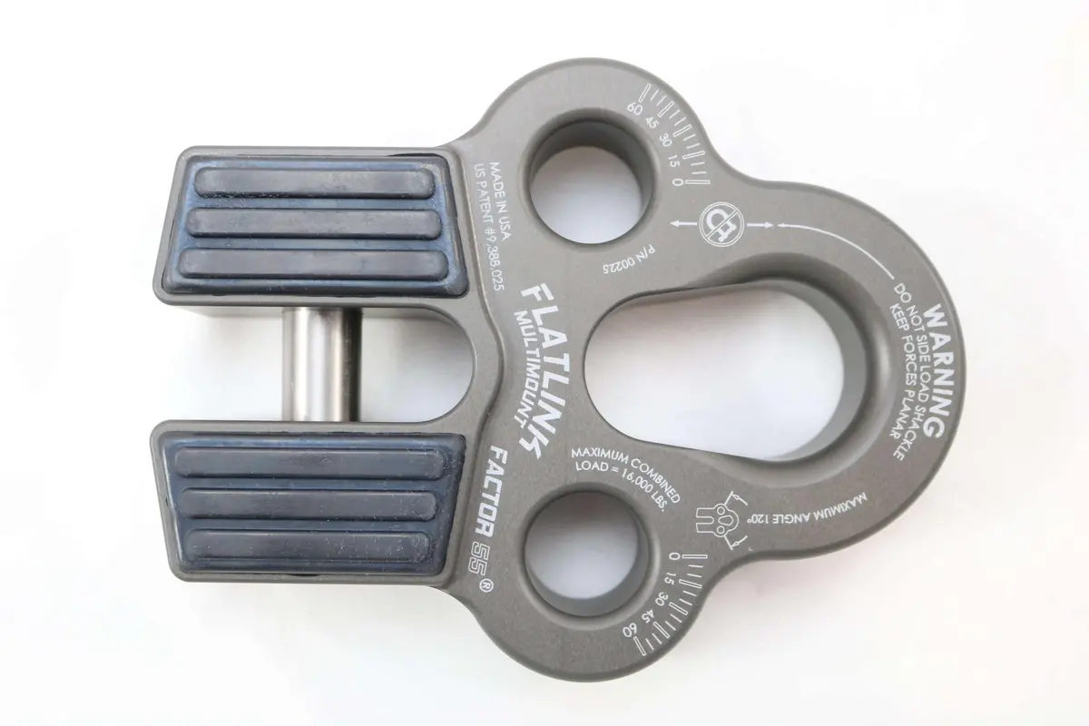 Winch Line Shackle Mount Foldable Flatlink Multimount Gray Factor 55 1