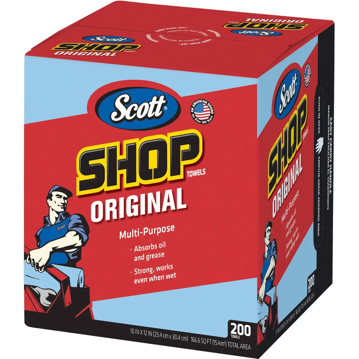 Scott® Shop Towels Pop-Up Box, 200 Towels 1