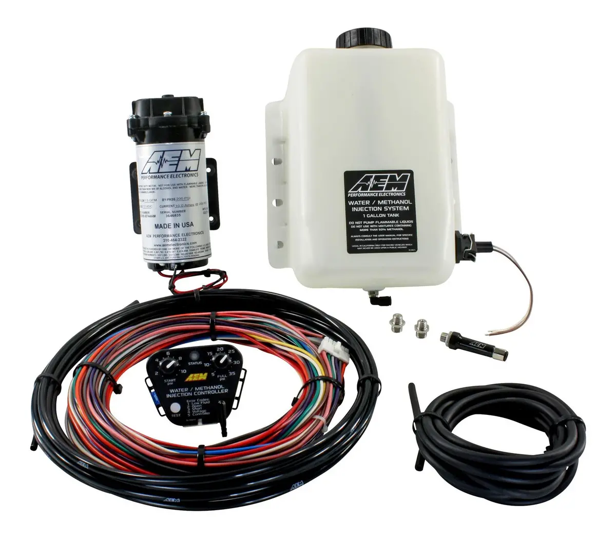 Aem Water/Methanol Injection Kit - V2 Internal Map With 35Psi Max, And 200Psi Wm Pump 1