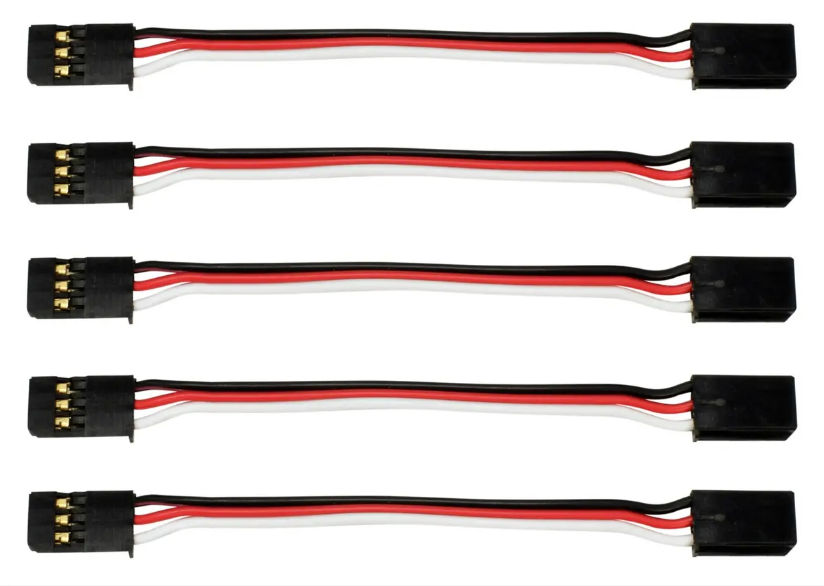 Apex Rc Products Futaba Style 3" / 75Mm Male Male Servo Extension - 5 Pack #1000M 1