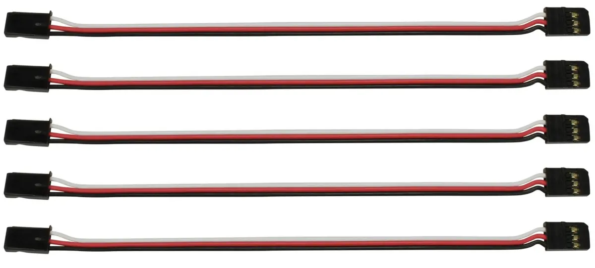 Apex Rc Products Futaba Style 6" / 150Mm Male Male Servo Extension - 5 Pack #1005M 1