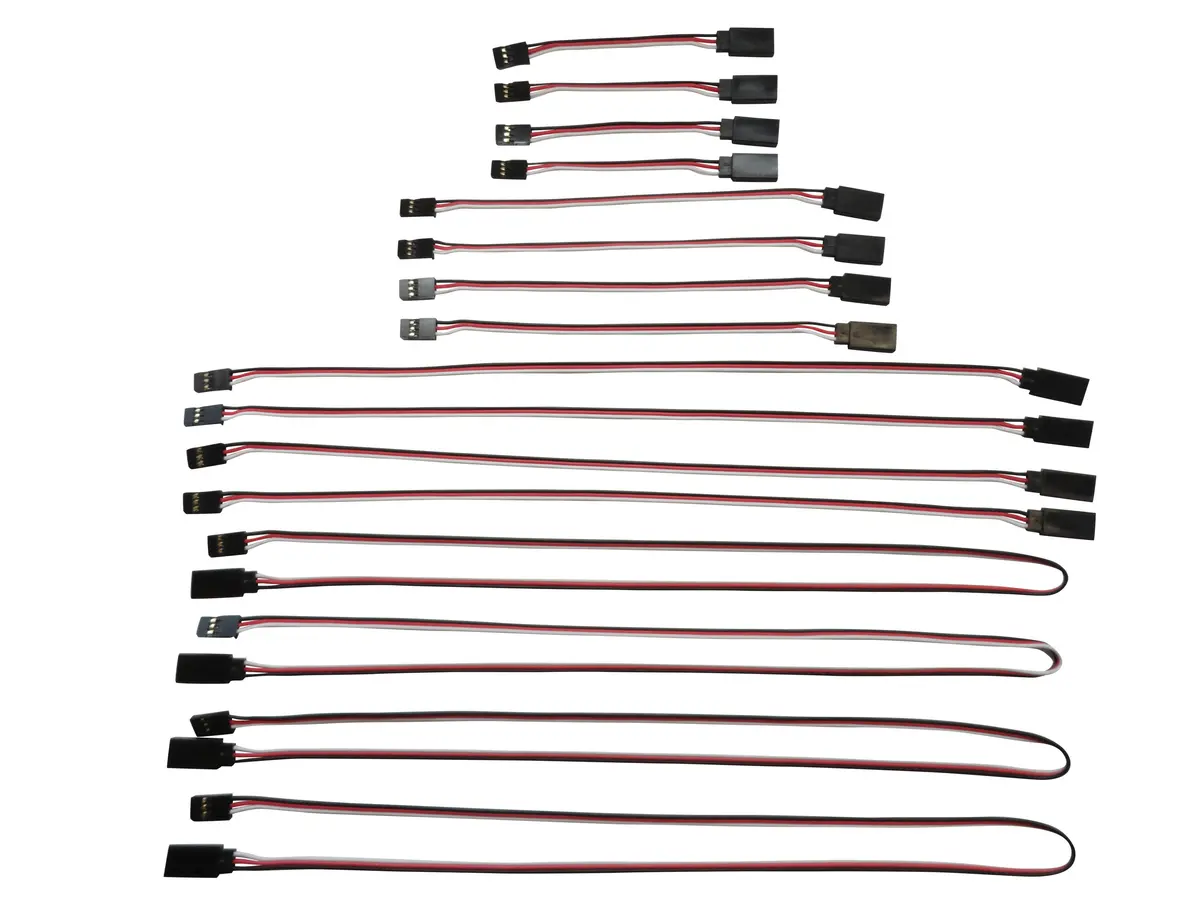 Apex Rc Products 3" 6" 12" 24" Futaba Style Servo Extension Variety Pack - 4 Each #1027 1