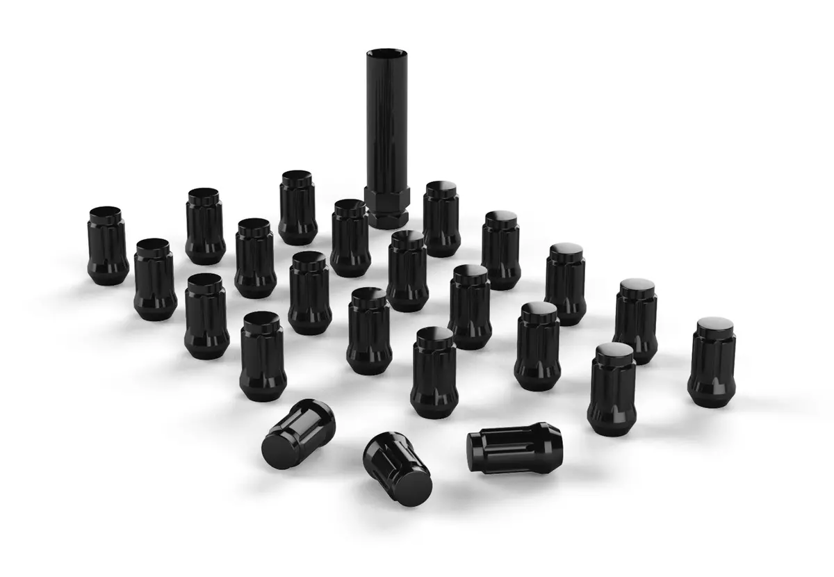 Jeep Jk/Tj/Yj Spline Drive Lug Nut Kit 1/2 Inchx20 Black 23 Pcs 1
