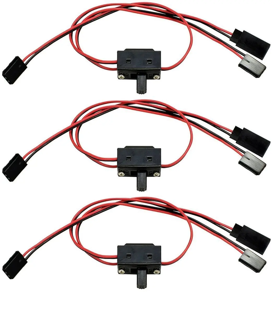 Apex Rc Products Futaba Style 3 Way On/Off Switch W/ Charge Lead - 3 Pack #1055 1