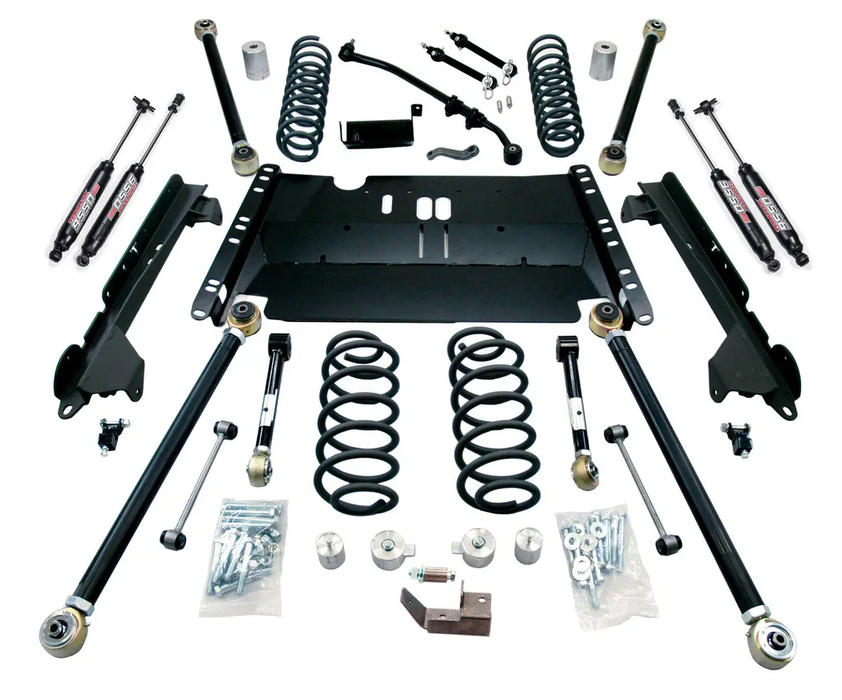 Jeep Lj Unlimited 4 Inch Enduro Lcg Long Flexarm Suspension System W/ 9550 Shocks 97-06 Wrangler Lj 1