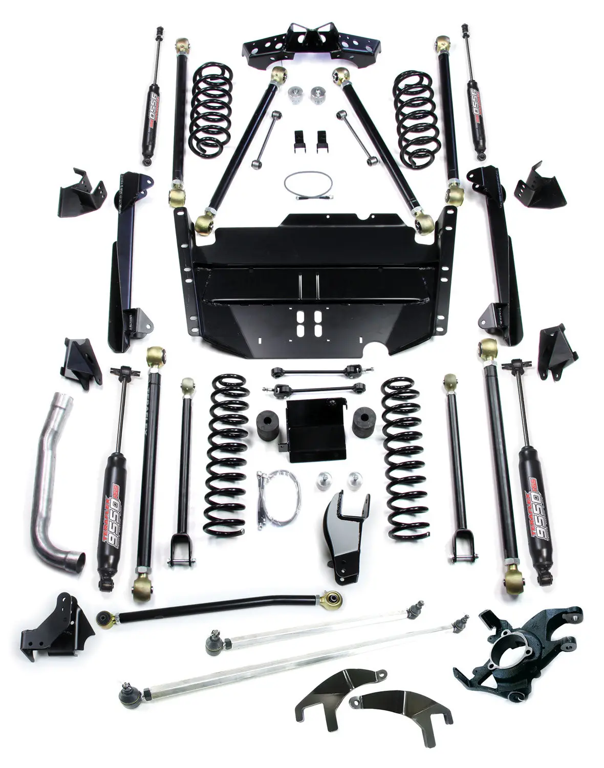 Jeep Tj 5 Inch Pro Lcg Long Flexarm Suspension System W/ High Steer And 9550 Shocks 97-06 Wrangler Tj 1