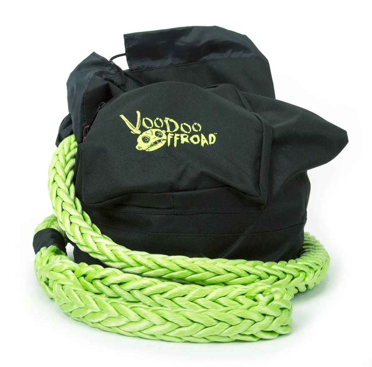 Recovery Rope Bag Green Nylon Mesh Front Panel Zipper Voodoo Offroad 1