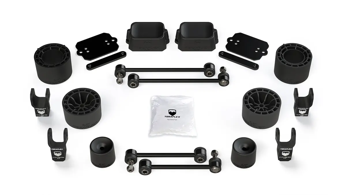 Jeep Jlu 4 Door Rubicon 2.5 Inch Performance Spacer Lift Kit W/ Shock Extensions 18-Pres Wrangler Jlu 1