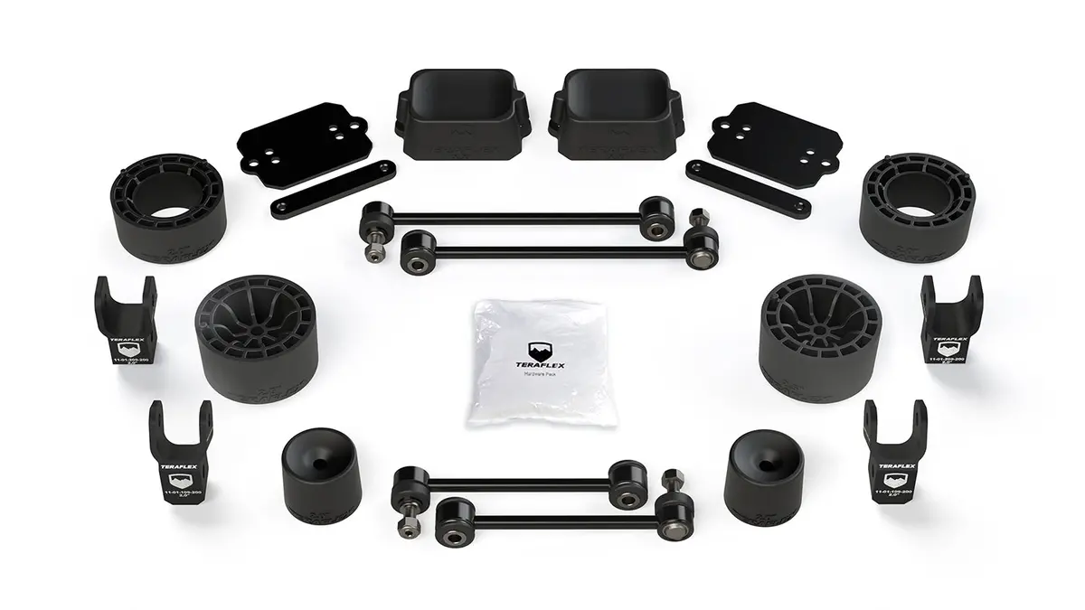 Jeep Jl 2 Door Rubicon 2.5 Inch Performance Spacer Lift Kit W/ Shock Extensions 18-Pres Wrangler Jl 1