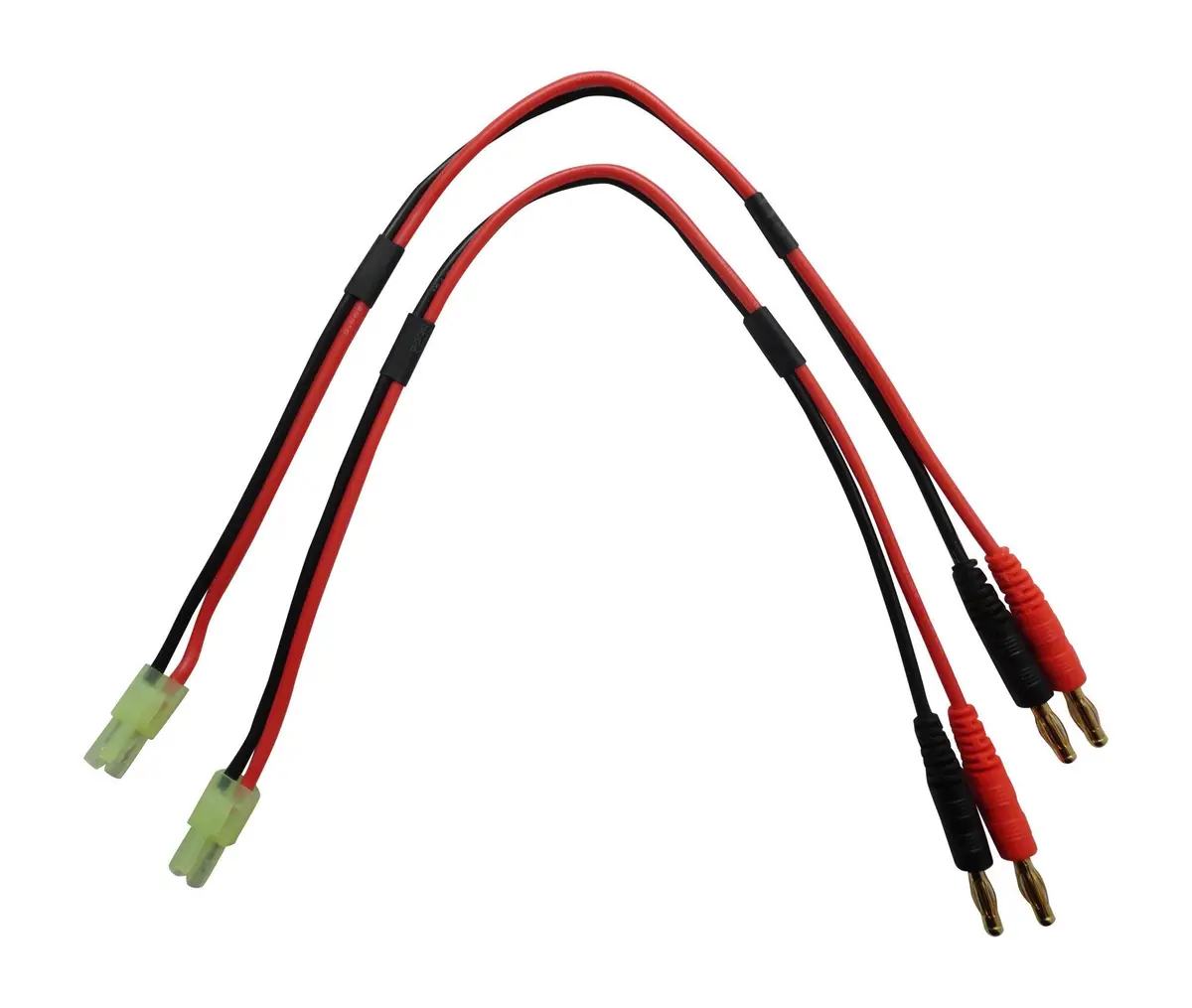 Apex Rc Products Mini Tamiya Style (Reverse Polarity) Connector Plug -> 4Mm Banana Plugs Battery Charge Lead Adapter Cable - 2 Pack #1401 1