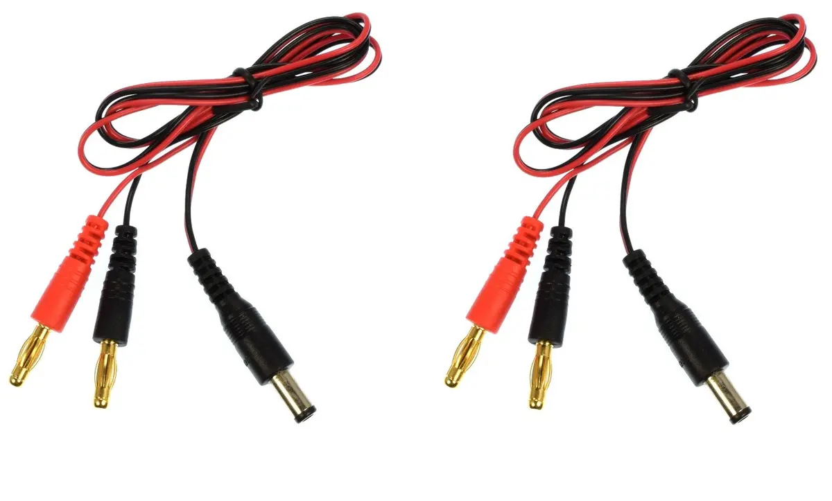Apex Rc Products Futaba Style Transmitter Plug -> 4Mm Banana Plug Charge Lead - 2 Pack #1425 1