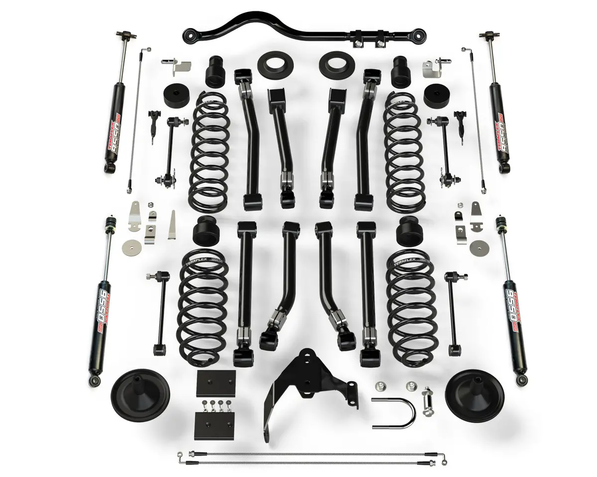 Jeep Jk 2 Door 4 Inch Lift Suspension System W/ 8 Alpine Flexarms Track Bar And 9550 Vss Shocks 07-18 Wrangler Jk 1