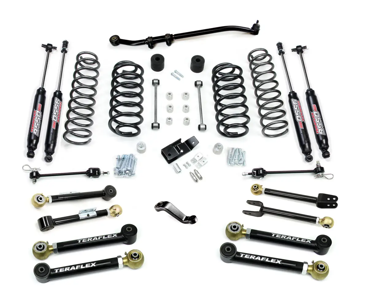 Jeep Tj 4 Inch Suspension System W/ 8 Flexarms And 9550 Shocks 97-06 Wrangler Tj 1