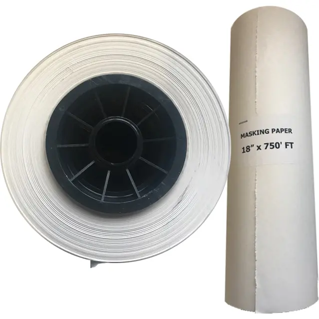 Poly Coated 18" Masking Paper, White, 750Ft. 1