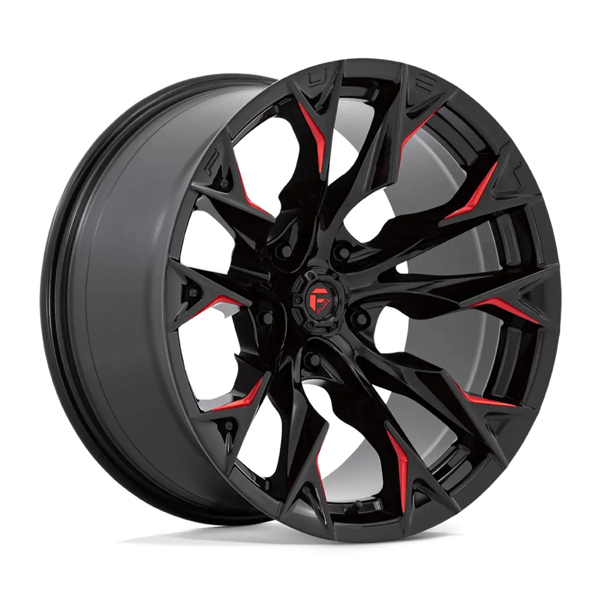 Fuel Offroad Flame Wheels (Gloss Black Milled W/ Candy Red) 1