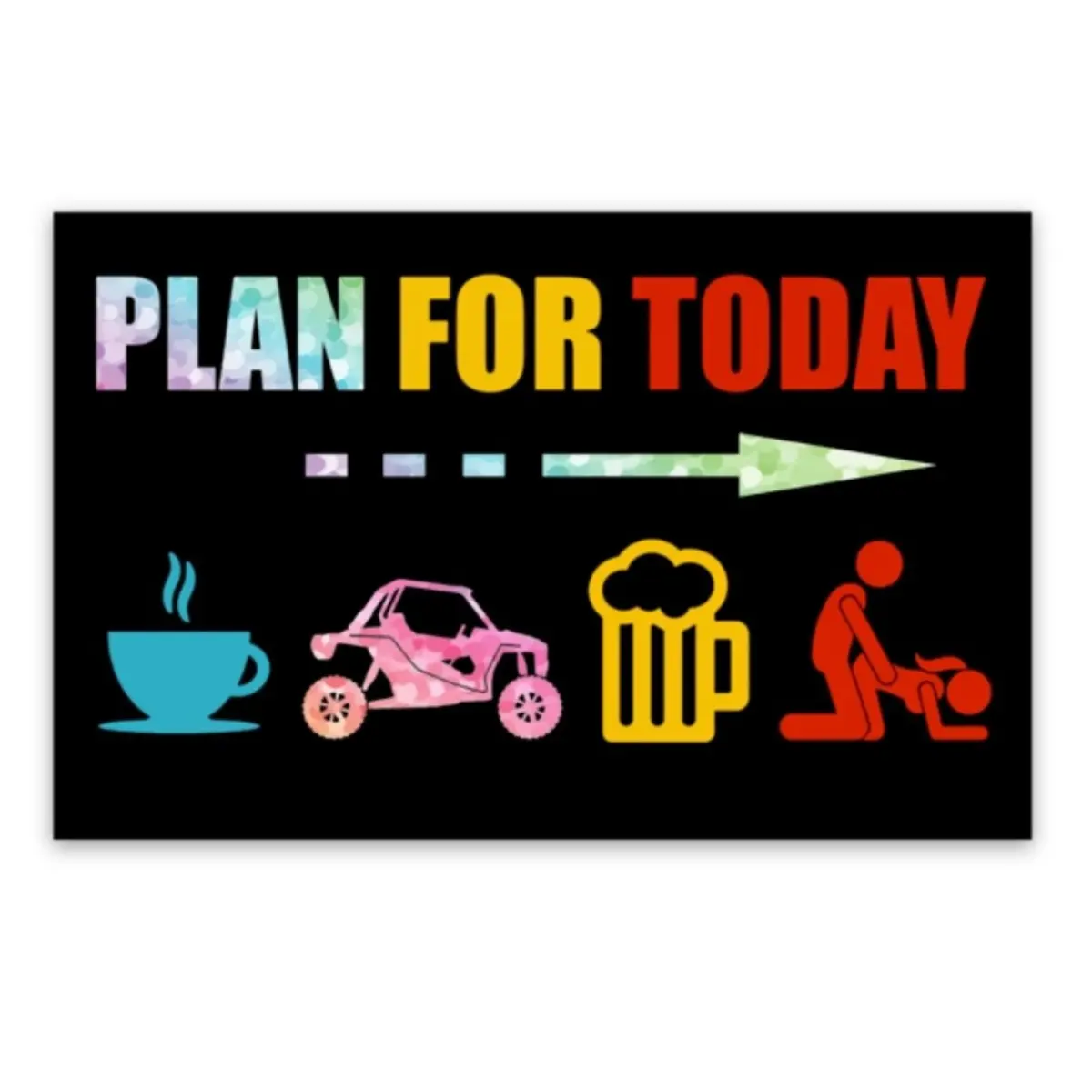 Coffee Rzr Beer Riding Sticker 1
