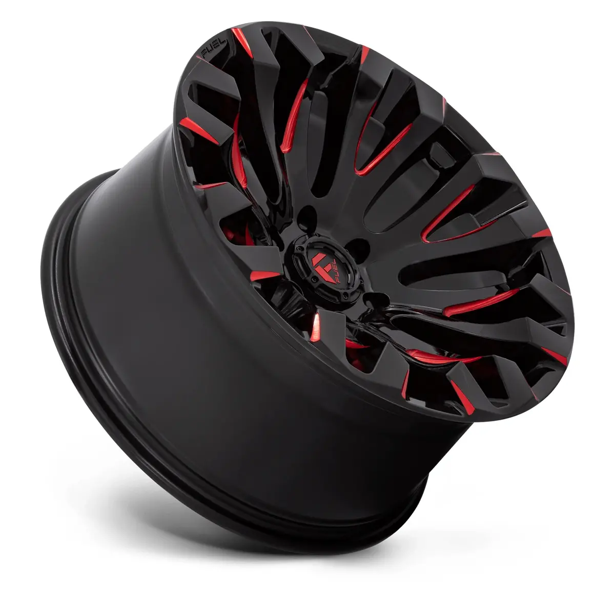 Fuel Offroad Quake Wheels (Gloss Black Milled Red Tint) 1