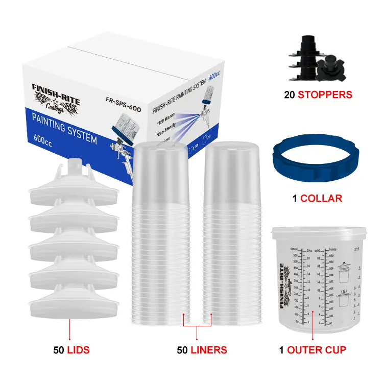 Finish-Rite Pps Cups And Liners  (125 Micron Filters) 180,400,600,800 Ml 1