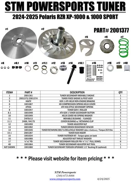 2024+ Rzr Xp-1000 Stm Tuner Secondary 1
