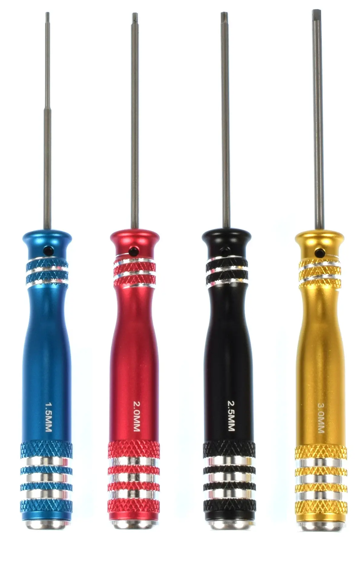 Apex Rc Products 4Pc 1.5Mm 2.0Mm 2.5Mm 3.0Mm Metric Allen Key Set W/ Aluminum Handles #2741 1