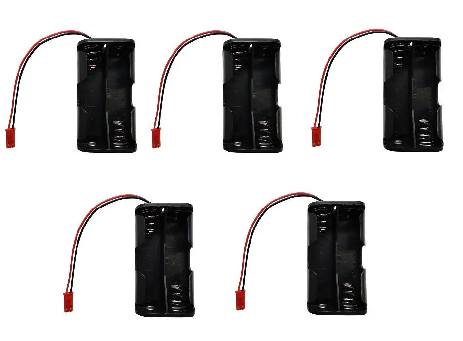 Apex Rc Products 4 Cell Aa Battery Holder W/ Jst Connector Receiver Battery Pack - 5 Pack #2930 1