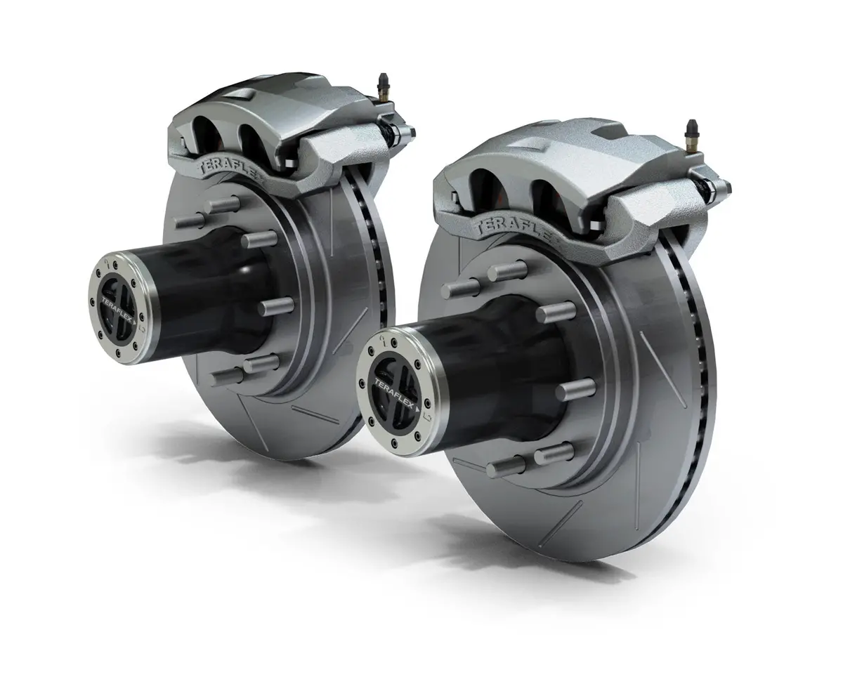 Jeep Jk Front 8-Lug Full-Float Locking Hub Conversion Kit And Big Brake Kit W/ Slotted Rotors 07-18 Wrangler Jk 1