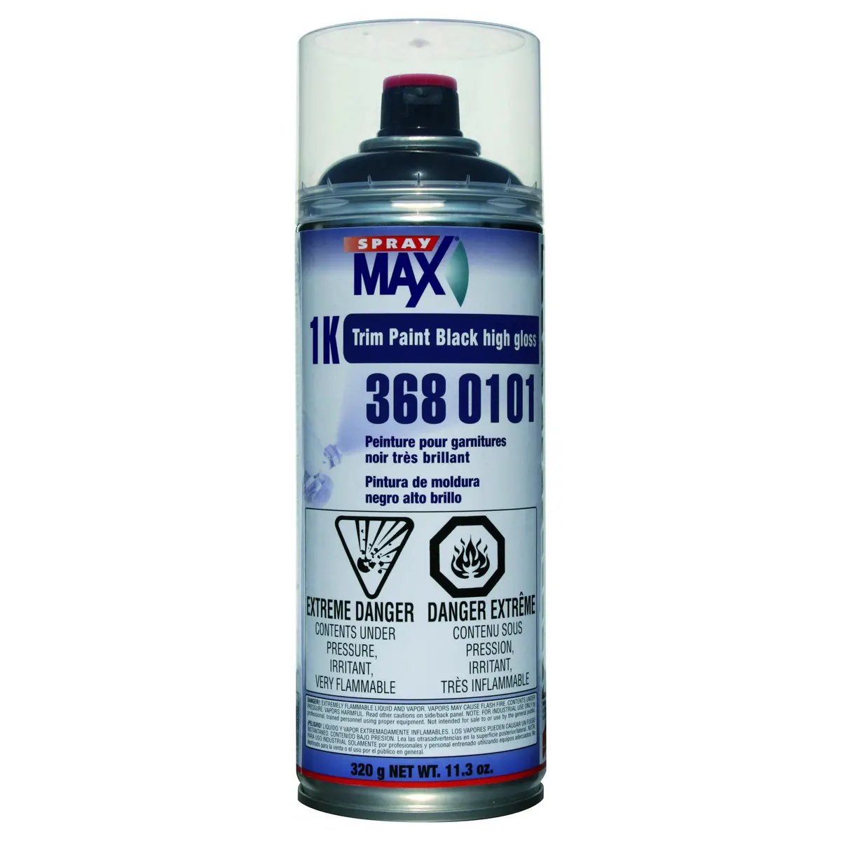 Usc 3680102 Spray Max 1K Aerosol Trim Paint - Satin Black 1