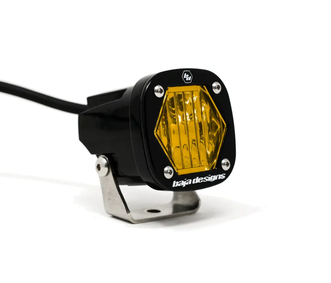 S1 Amber Wide Cornering Led Light With Mounting Bracket Single Baja Designs 1