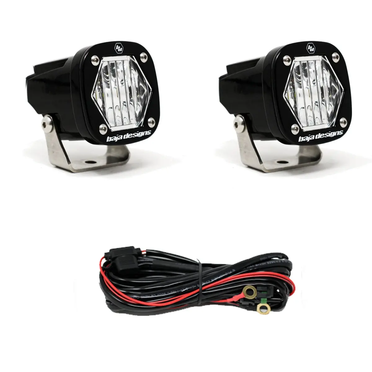 S1 Wide Cornering Led Light With Mounting Bracket Pair Baja Designs 1