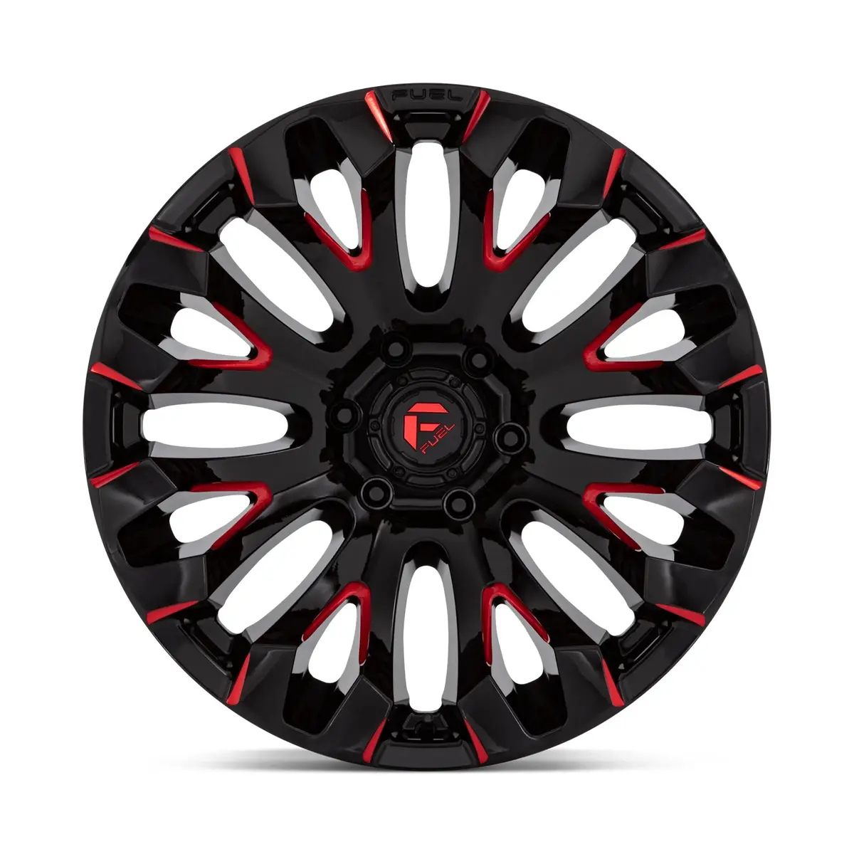 Fuel Offroad Quake Wheels (Gloss Black Milled Red Tint) 3
