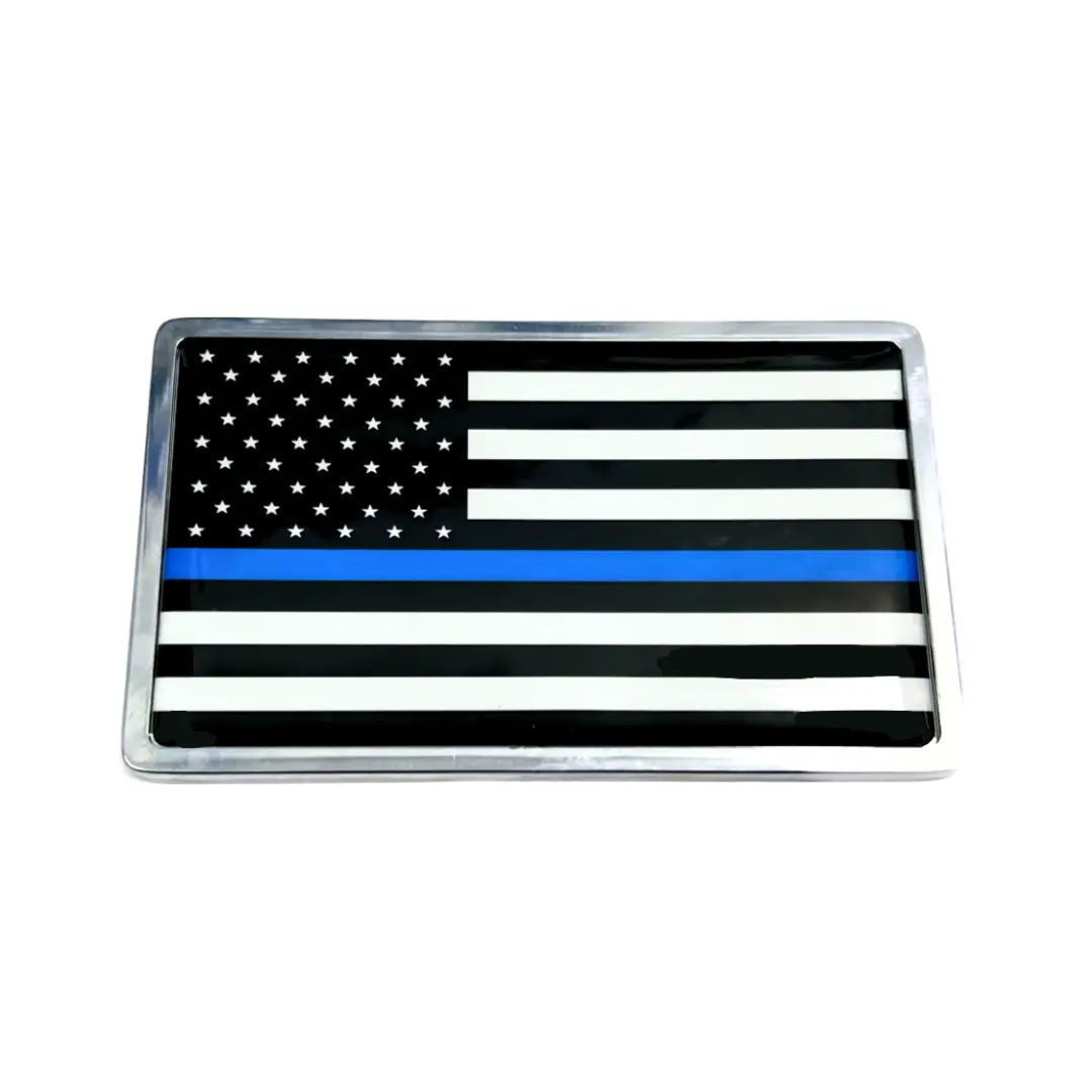 U.S. American Flag Car Emblem - Support The Blue 1