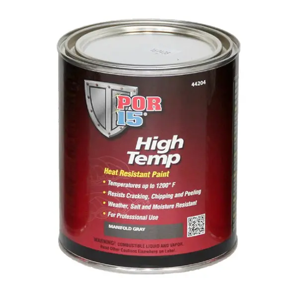 Por-15 44204 Heat Resistant High Temperature Paint, 1 Qt Can, Manifold Gray 1
