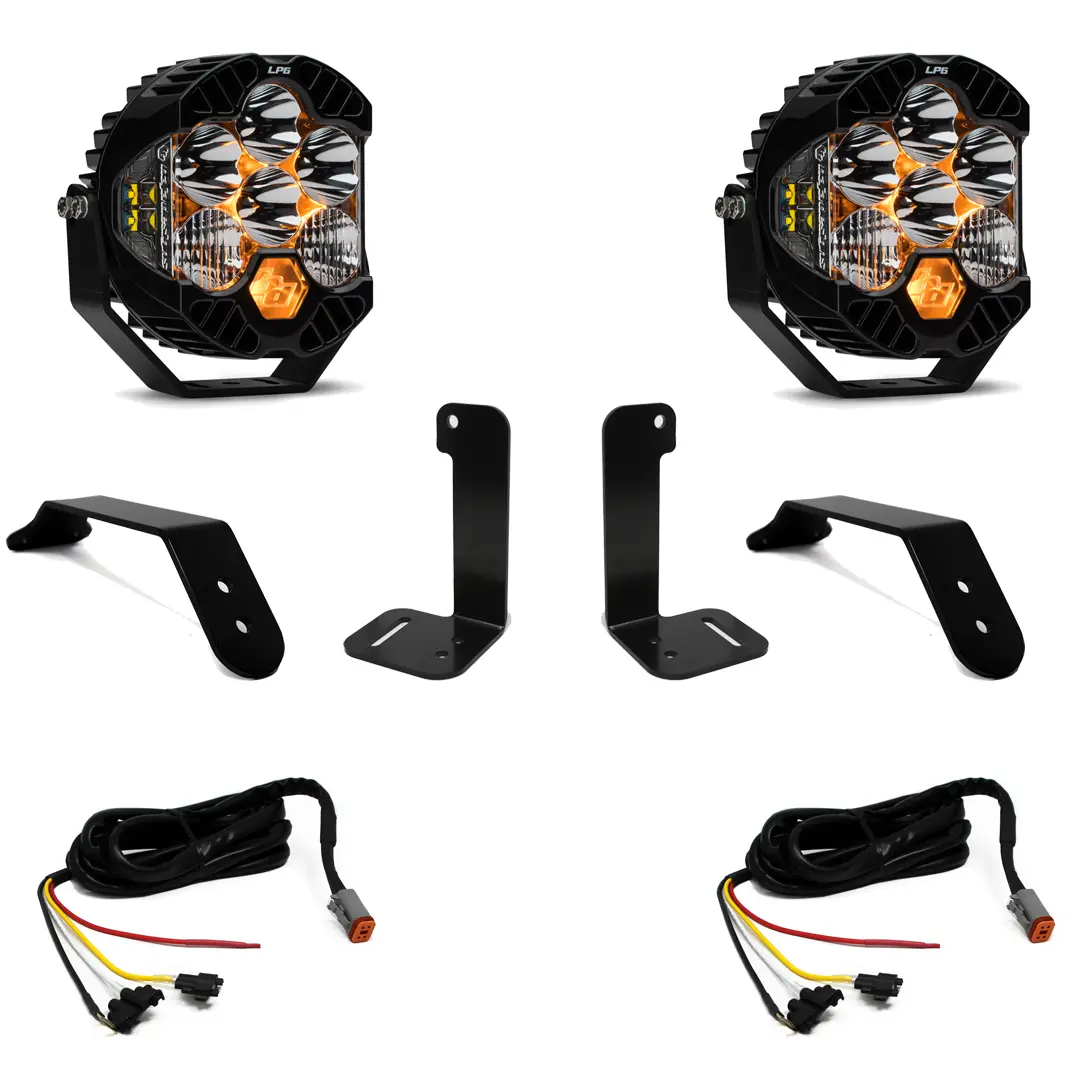 Jeep Jl/Jt Dual Lp6 Auxiliary Light Kit W/Upfitter Baja Designs 1