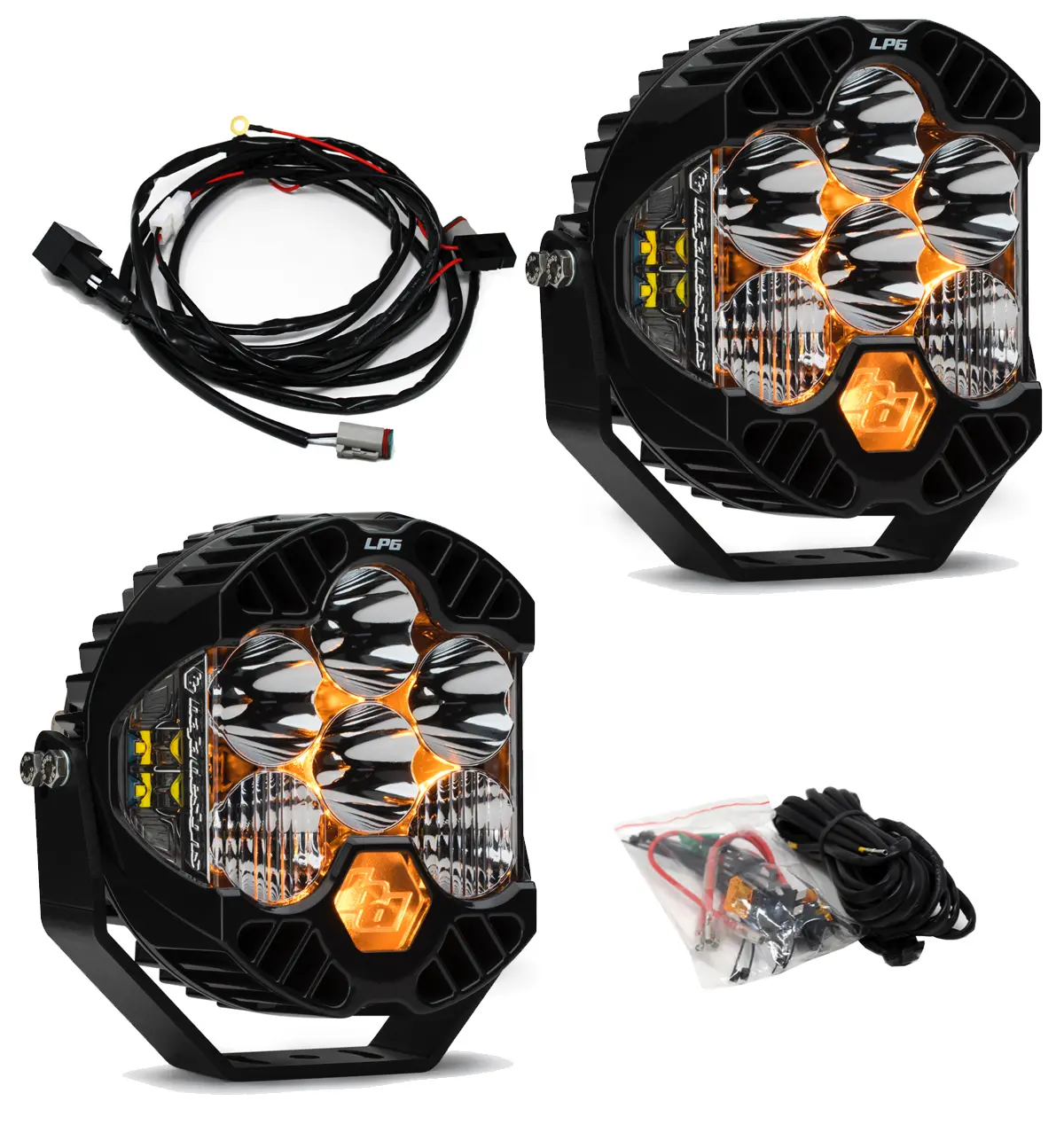 Jeep Jl/Jt Rubicon Steel Bumper Led Light Kit Lp6 Baja Designs 1
