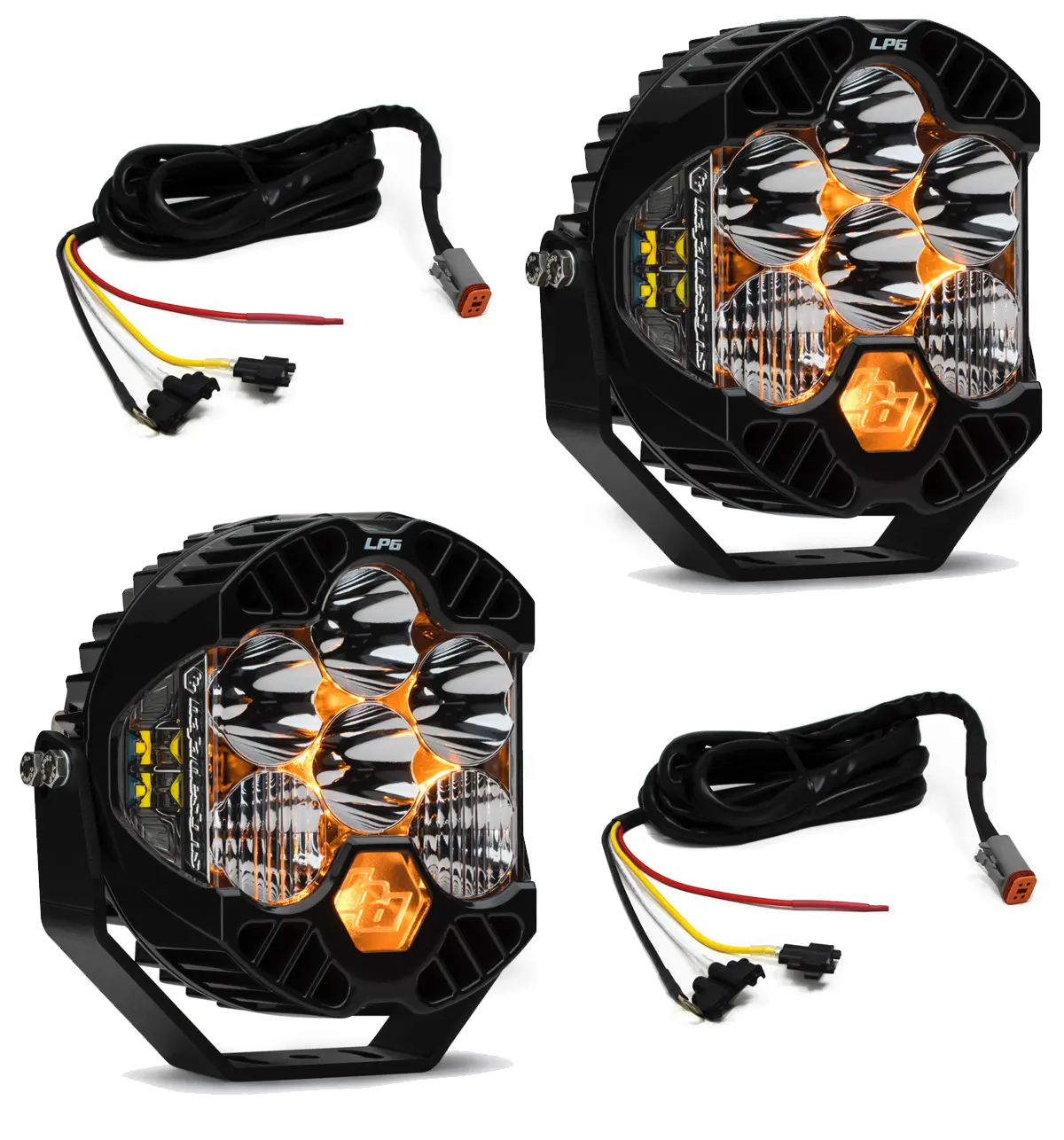 Jeep Jl/Jt Rubicon Steel Bumper Led Light Kit Lp6 W/Upfitter Baja Designs 1