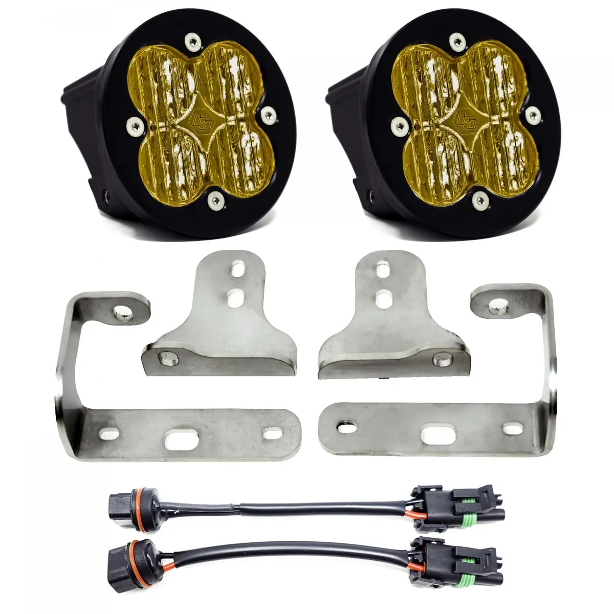 Jeep Jl Fog Light Squadron-R Sae 18-Pres Wrangler Jl Sport/Sport-S Fog Pocket Kit Amber Baja Designs 1