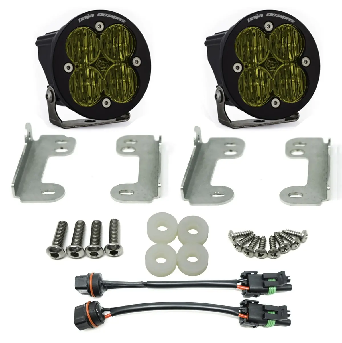 Jeep Jl Fog Pocket Kit For 18-20 Wrangler Jl Sahara Squadron Amber Lens Sae Fpk Baja Designs 1