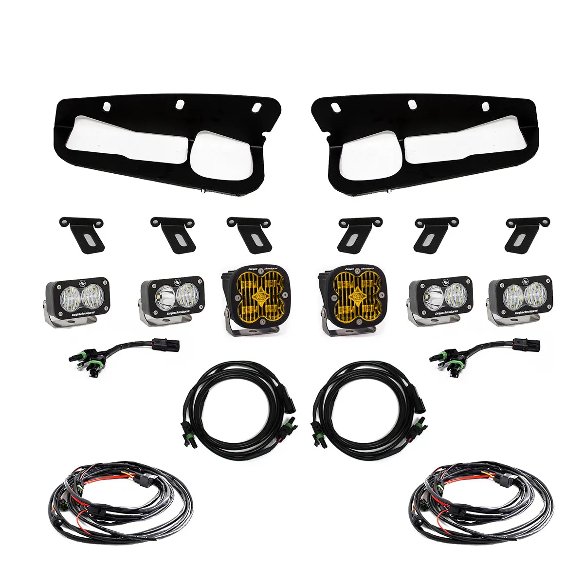 Bronco Amber Sae Fog Pocket Kit 21-Up Ford Bronco Baja Designs 1