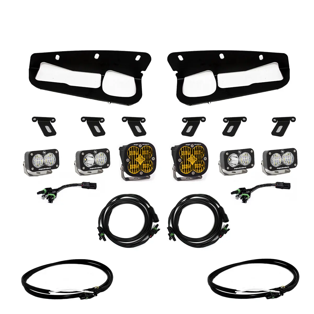 Bronco Amber Sae Fog Pocket Kit 21-Up Ford Broncow/Upfitter Baja Designs 1