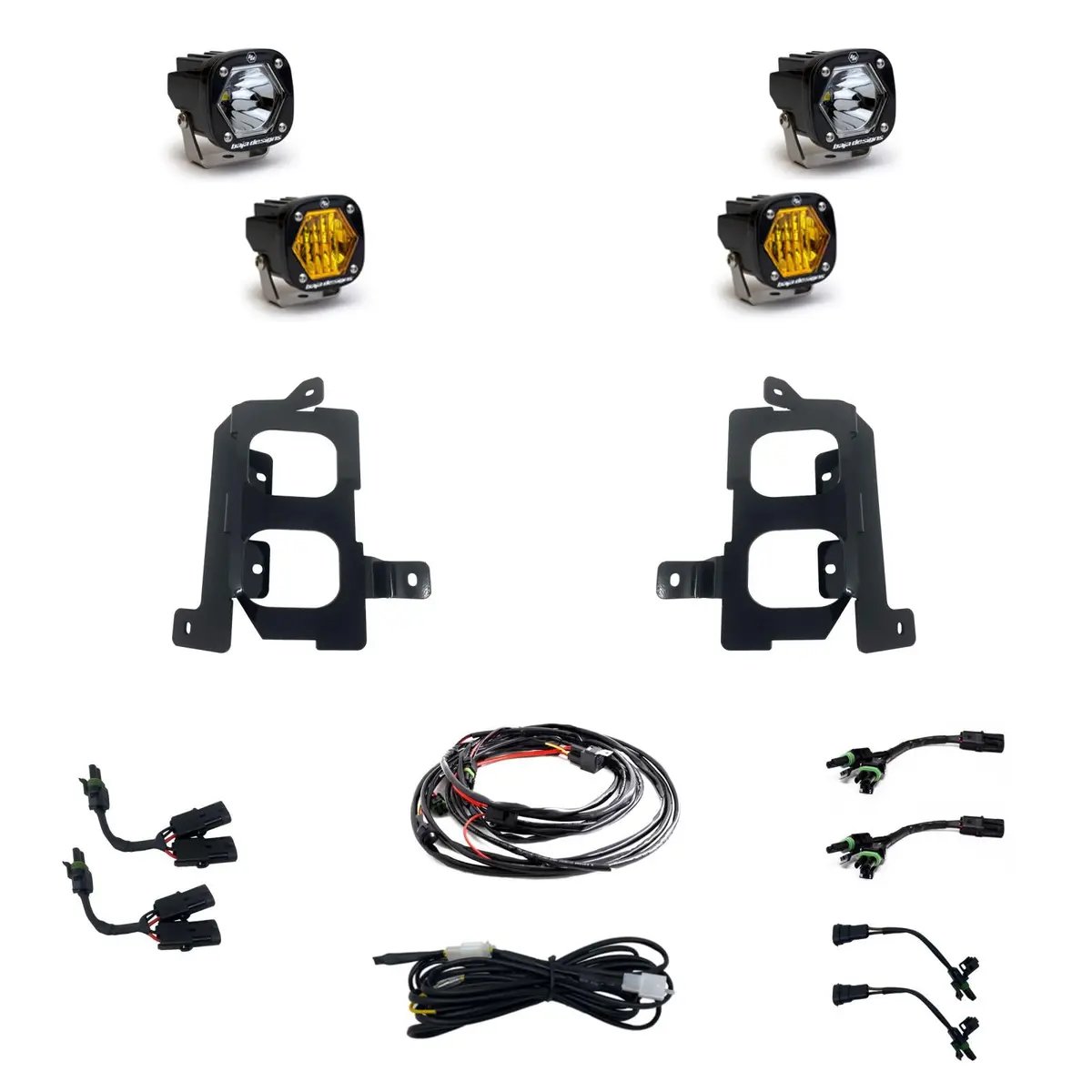 Gmc 2500/3500 (20-On) Clear Spot/Amber W/C Fog Pocket Kit Baja Designs 1
