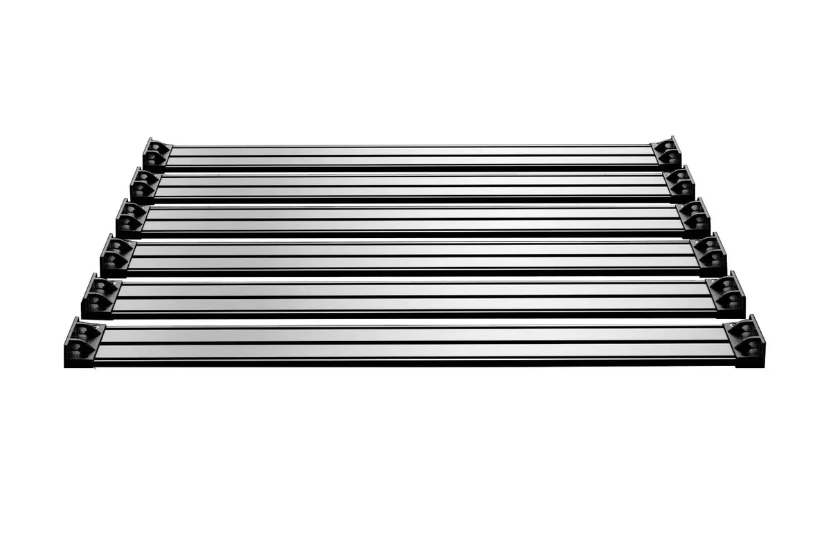 Jeep Jku 4 Door Nebo Roof Rack 6-Piece Cargo Slat Kit Silver 07-18 Wrangler Jku 1