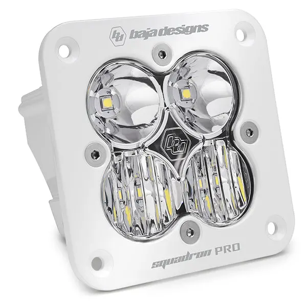 Flush Mount Led Light Pod White Clear Lens Driving/Combo Pattern Squadron Pro Baja Designs 1