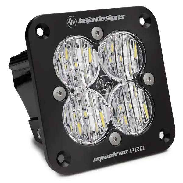 Flush Mount Led Light Pod Black Clear Lens Wide Cornering Pattern Squadron Pro Baja Designs 1
