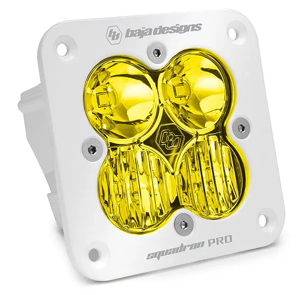 Flush Mount Led Light Pod White Amber Lens Driving/Combo Pattern Squadron Pro Baja Designs 1