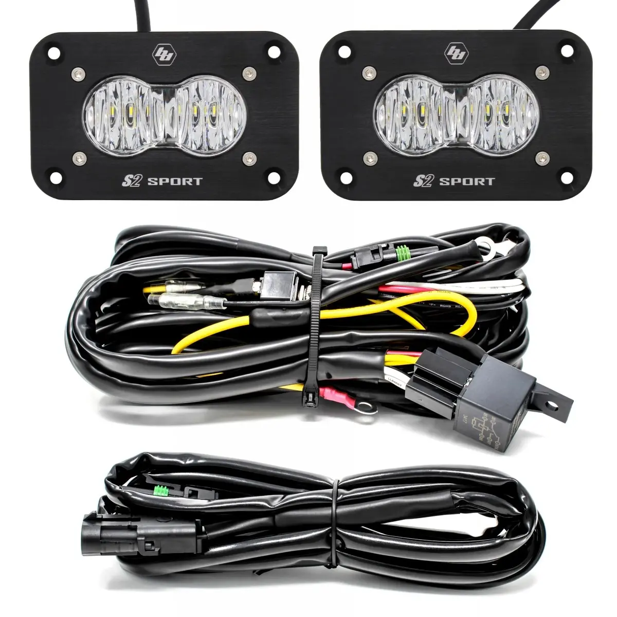 Led Work Light Clear Lens Wide Cornering Pattern Flush Mount Kit S2 Sport Baja Designs 1