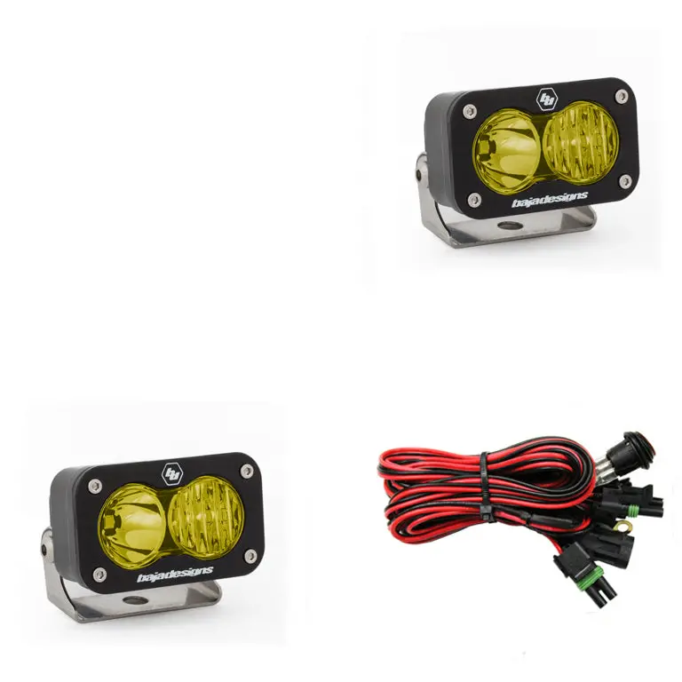 Led Work Light Amber Lens Driving Combo Pattern Pair S2 Sport Baja Designs 1