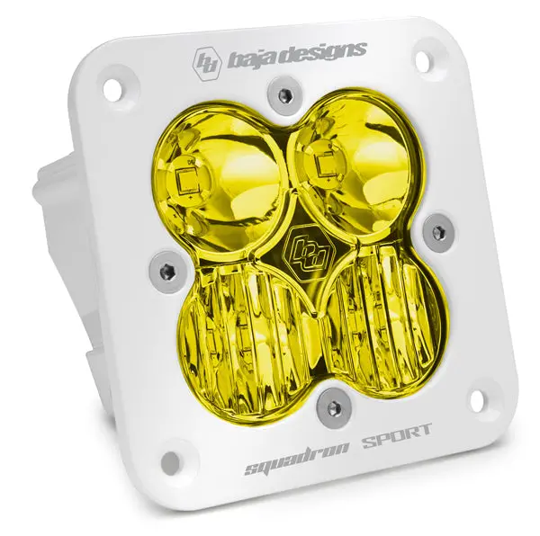 Flush Mount Led Light Pod White Amber Lens Driving/Combo Pattern Squadron Sport Baja Designs 1