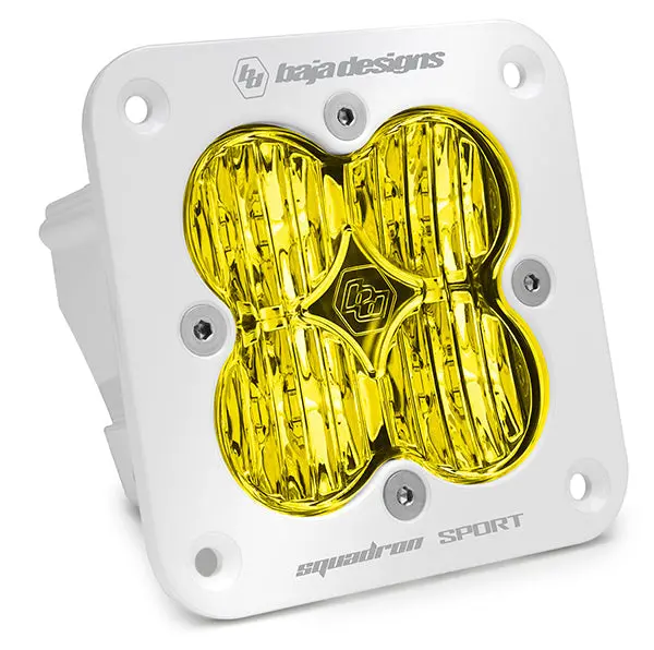 Flush Mount Led Light Pod White Amber Lens Wide Cornering Pattern Squadron Sport Baja Designs 1