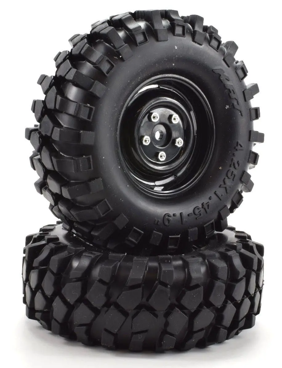 Apex Rc Products 1.9" Black "K1" Wheels + 108Mm "Muncher" Crawler Tires #6150 1