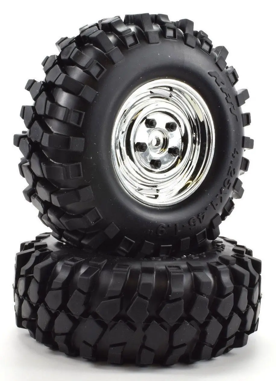 Apex Rc Products 1.9" Chrome "K1" Wheels + 108Mm "Muncher" Crawler Tires #6151 1